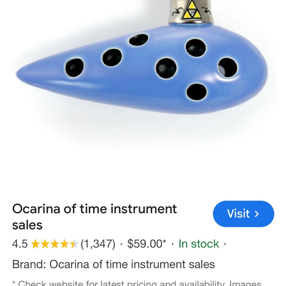 Blue Ocarina Wind Instrument